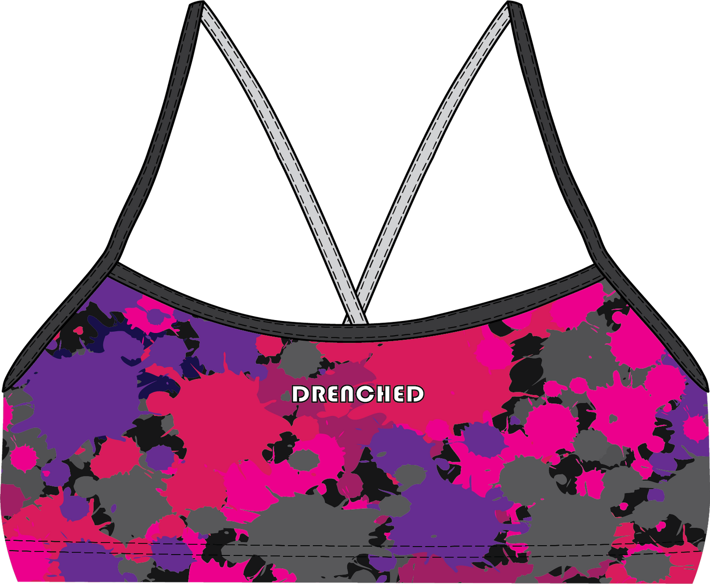 PINK CAMO Thin Strap Bikini Top