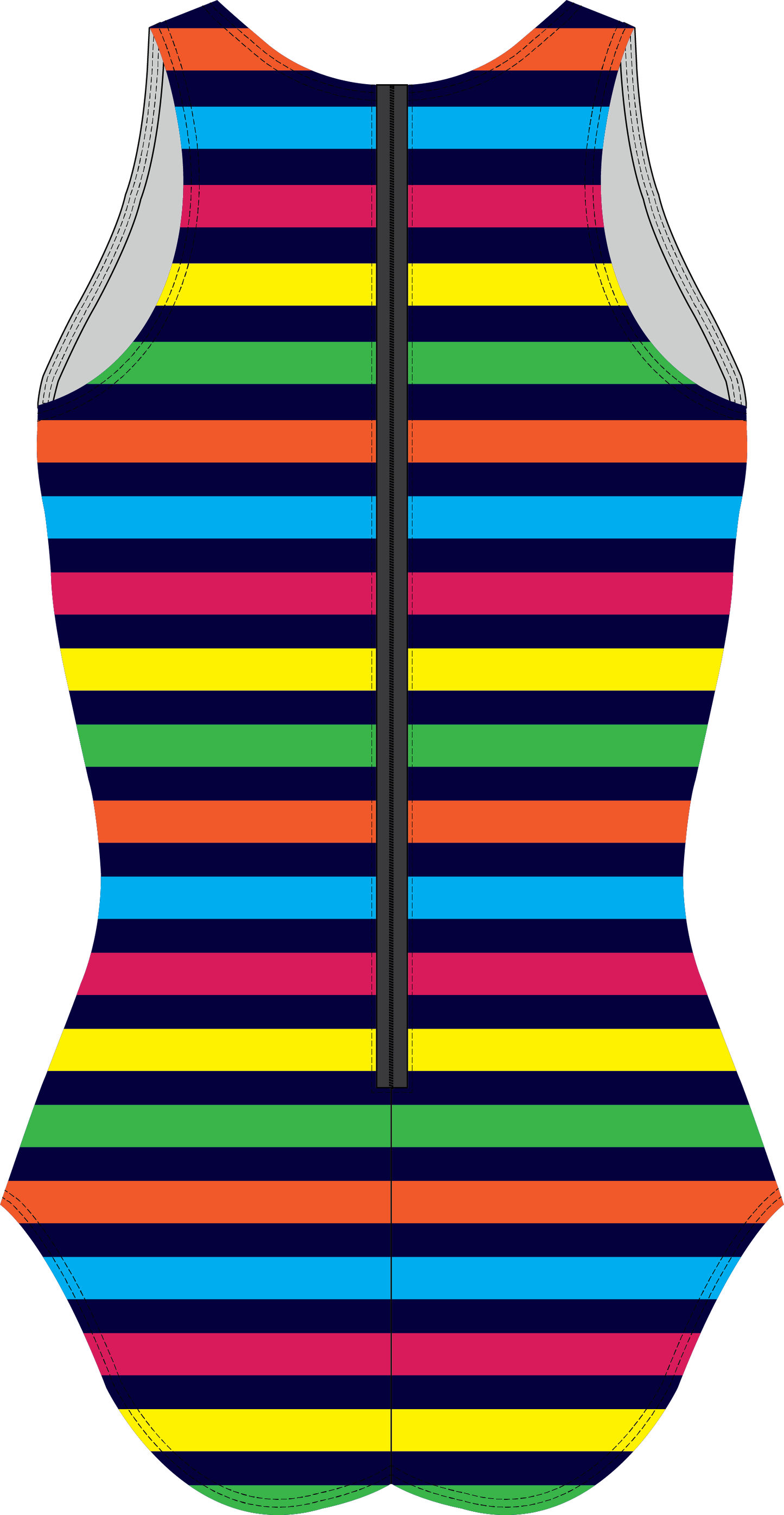 RAINBOW STRIPES Zip Back