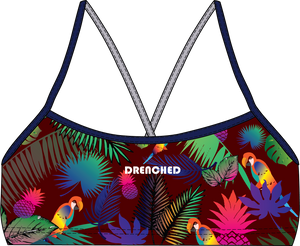 MAROON FOREST Thin Strap Bikini Top