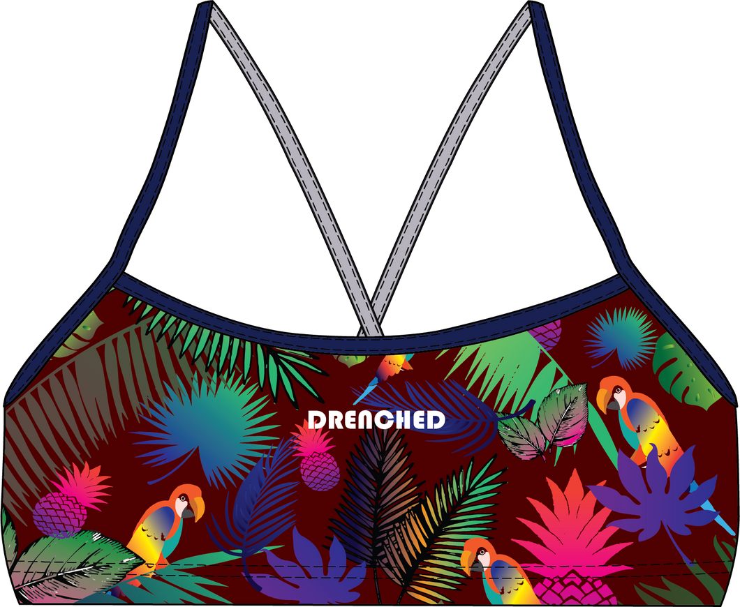 MAROON FOREST Thin Strap Bikini Top