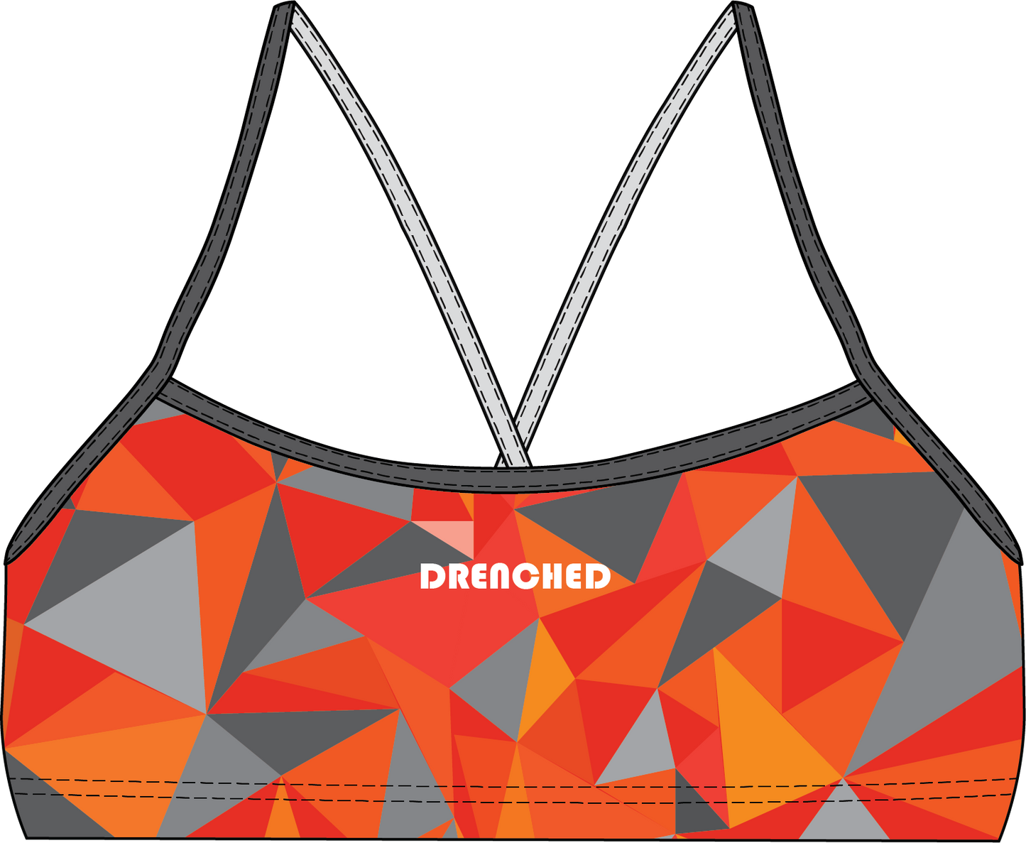 ORANGE DEFLECTION Thin Strap Bikini Top