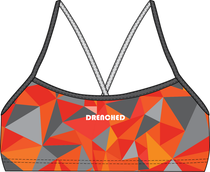 ORANGE DEFLECTION Thin Strap Bikini Top