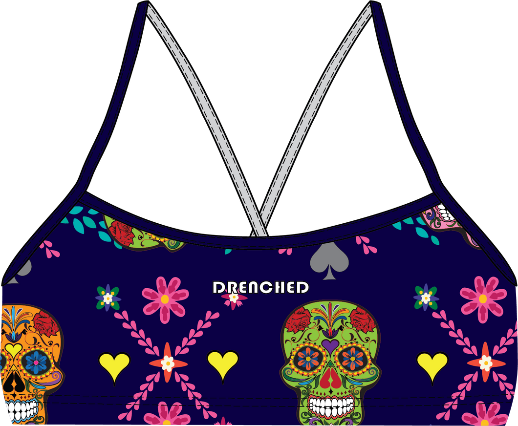 CINCO SKULLS Thin Strap Bikini Top